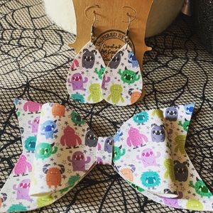 Mommy and Me monster gang Halloween bow